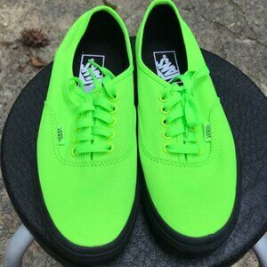 Classic Vans- neon green, black sole, 8